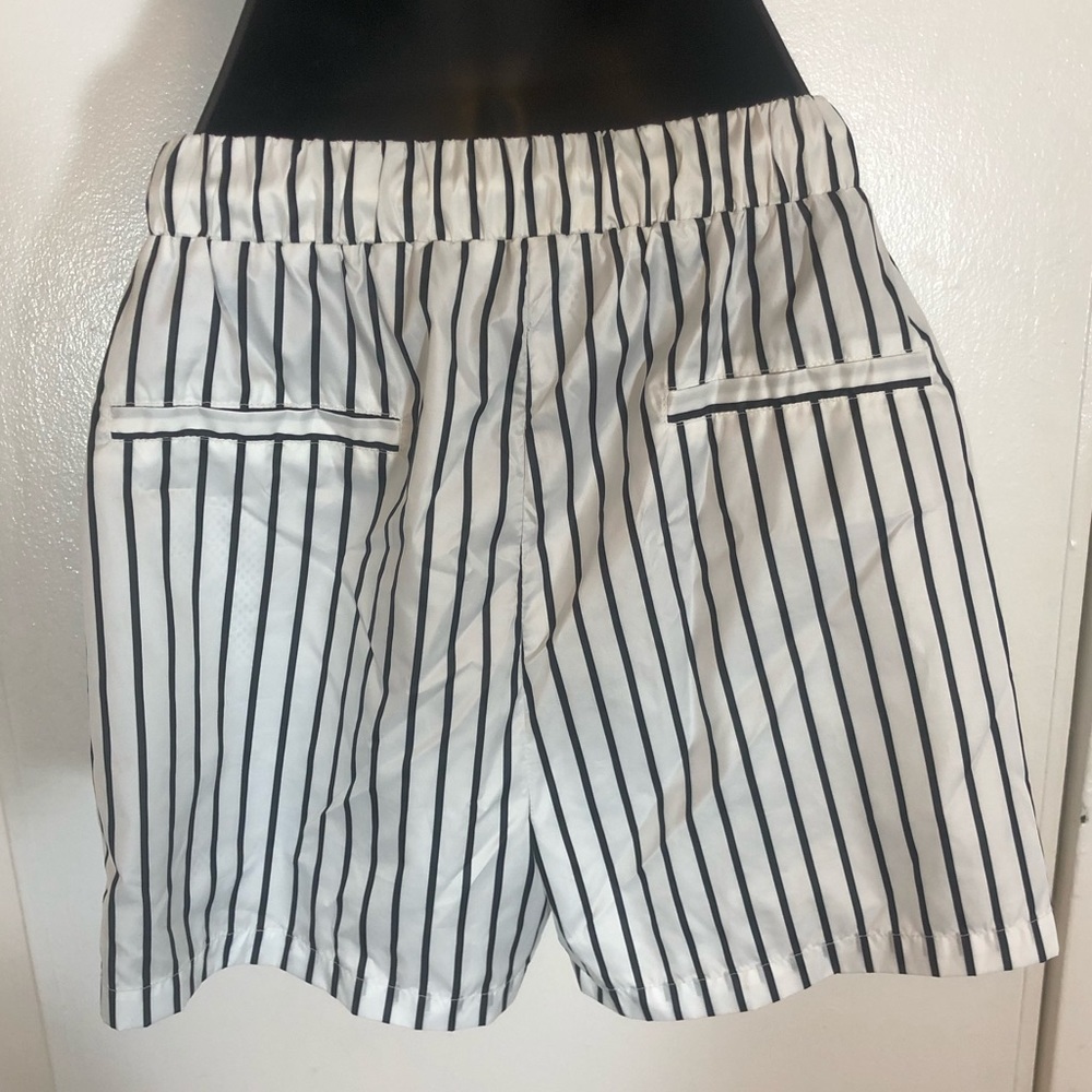 NWT Black and White Striped Swim Shorts - Picture 2 of 4